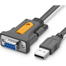Кабель UGREEN адаптер CR104 USB 2.0 A-DB9 RS-232. 3м, черный (20223), 1940667