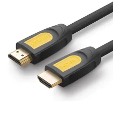 Кабель UGREEN HDMI Round Cable, Длина: 1м HD101, черно-желтый