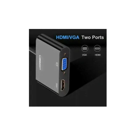 Конвертер UGREEN CM101 (40744) HDMI to VGA + HDMI Converter. черный