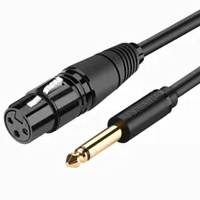 Кабель XLR (F) - Jack 6.3 мм (M) TS, моно, Ugreen черный 40 метров