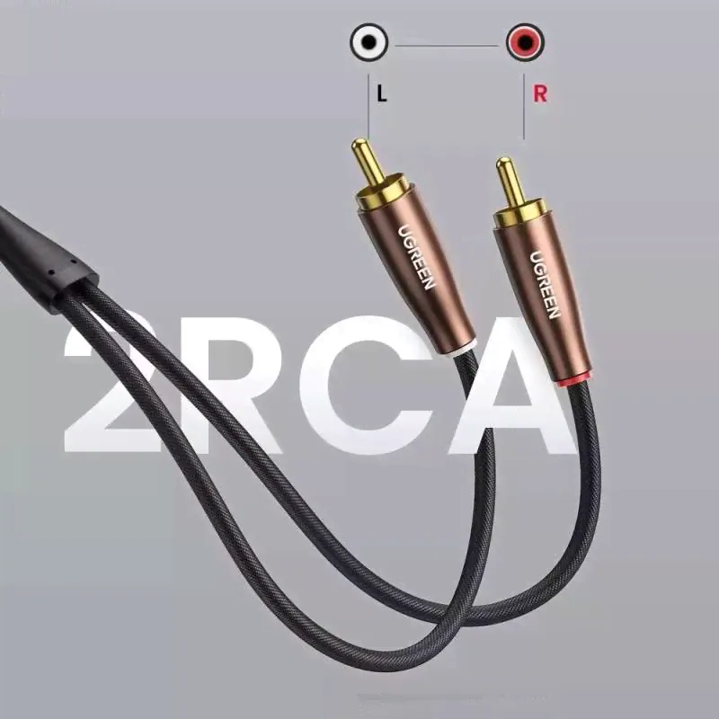 UGREEN кабель стерео аудио кабель 2xRCA 3м коричневый (AV199 50135)-2