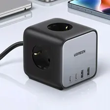 Сетевое зарядное устройство Ugreen CD268 DigiNest Cube Charging Station 65W 2х USB C +2хUSB A+2 шт сетевых разъема 220В евровилка и розетка (60113), цвет серый