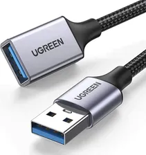 Ugreen Кабель для подключения периферийных устройств USB 3.0 Type-A/USB 3.0 Type-A, 1 м, черный, серебристый