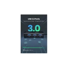 Адаптер сетевой UGREEN 20265 USB 3.0 Hub with Gigabit Ethernet Adapter Black