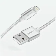 Кабель UGREEN US199 (60162) Lightning to USB-A 2.0 Cable. 1,5 м. серебристый