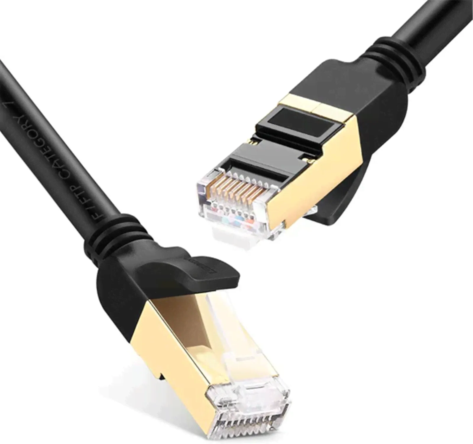 UGREEN NW107 RJ45/Cat 7, круглый сетевой кабель STP, высокая скорость 10 Гбит/с, позолоченный, 26 AWG, Plug & Play, универсальная совместимость, подде