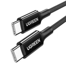 Кабель UGREEN US557 Type C to Type C 5A PD 100W силиконовый в оплетке 1м, цвет черный (15275)