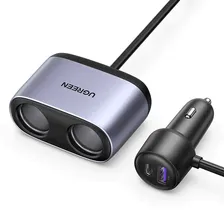 Автомобильное зарядное устройство UGREEN CD252 (30886) A+C Car Charger With Dual Expansion Ports. Цвет: серо-черный