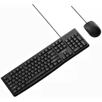 Комплект проводная клавиатура и проводная мышка UGREEN MK003 (15217) Keyboard and mouse set с кабелем USB. Цвет: черный