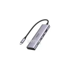 Хаб USB Ugreen CM511 USB-C - HDMI + 3xUSB-A + PD Grey 15597