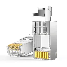 Ugreen Crystal Cat6e Network Cable Connector RJ45 Plug 8P8C Modular Ethernet Cable Crimp Connector