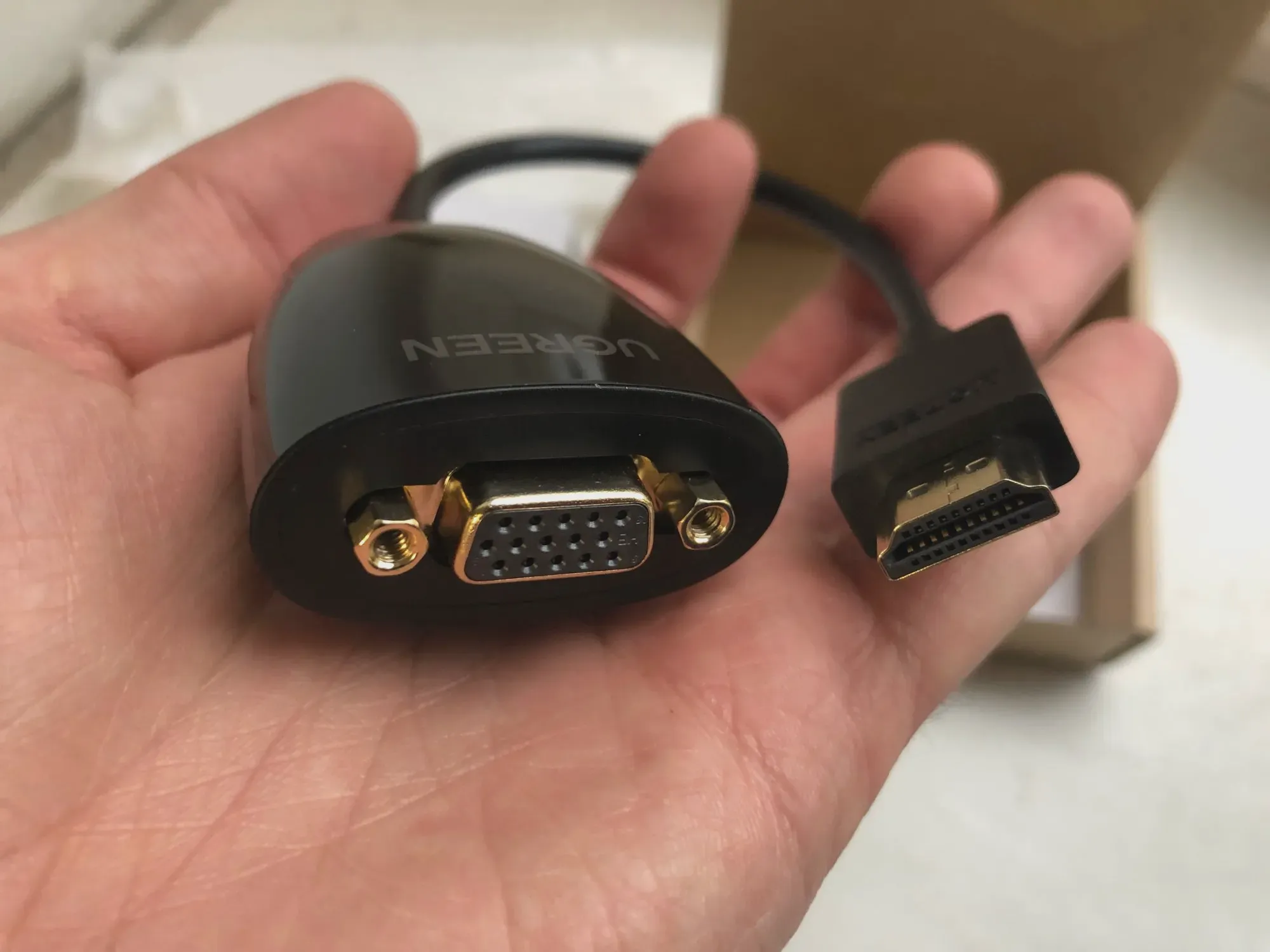 🛍 Адаптер Ugreen с HDMI на VGA, конвертер с гнездового на штырьевой разъем для PS4, ТВ-бокса, ПК, 1080p, 3.5 Jack-3
