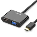 Конвертер UGREEN CM101 HDMI to VGA + HDMI Converter, черный