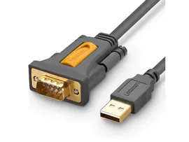 Аксессуар Ugreen CR104 USB to DB9 RS-232 Adapter Cable 1m Space Grey 20210, Серый, CR104