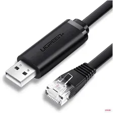 Кабель UGREEN CM204 (50773) USB-A to RJ45 Console Cable (1,5 метра) чёрный