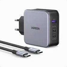 Зарядное устройство UGREEN Сетевое зарядное устройство UGREEN CD289-90549; USB-A+2*USB-C 140W GaN Tech + C to C кабель 2M, Black