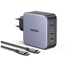 Зарядное устройство UGREEN CD289 (90549) Nexode 140W USB-A+2*USB-C GaN Fast Charger with USB-C-USB-C Cable 2M - Gray
