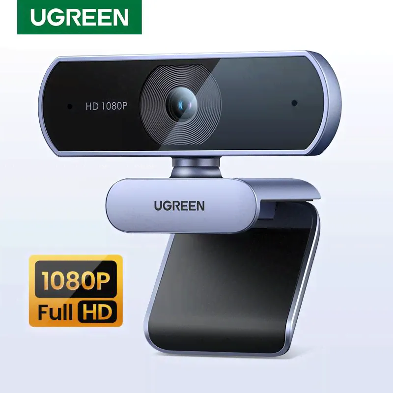 Ugreen 1080p Webcam Full HD -камера для веб -камеры USB -камеры для ноутбука с двойными микрофонами для YouTube Zoom Video Calling 2K Webcam