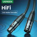 Кабель Ugreen XLR для караоке, микрофона, звуковая пушка, кабель-удлинитель XLR, кабель для аудиомикшера, усилителей XLR, шнур (art.: 7901f7d6d)