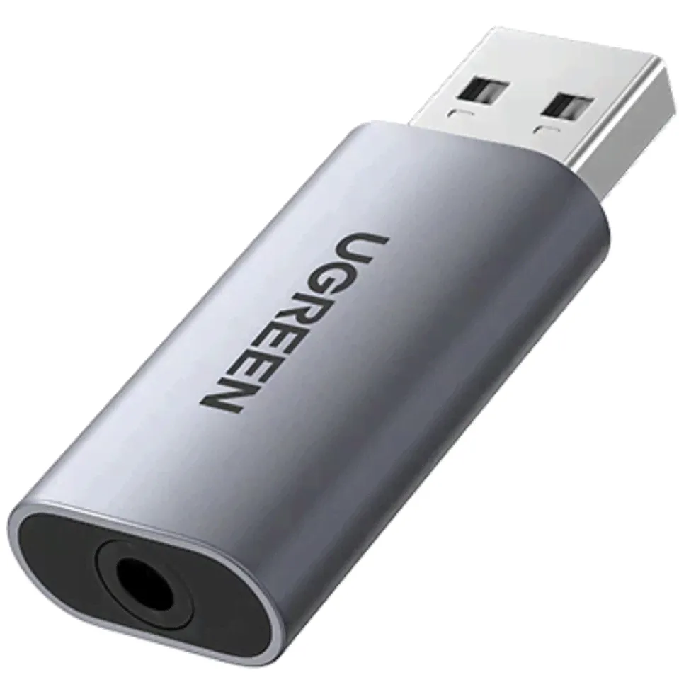 Внешняя звуковая карта UGREEN 2 в 1, USB аудио интерфейс, внешний аудио адаптер 3,5 мм
