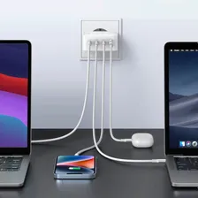 Зарядное устройство GaN 3x USB-C USB 100W PPS PD Power Delivery белое UGreen CD226