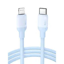 Кабель UGREEN US387 USB-C to Lightning Silicone Cable,1 м,blue