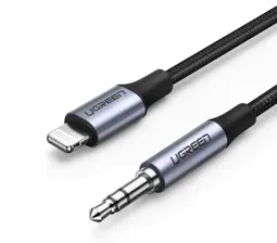 Кабель UGREEN Lightning To 3.5mm Male Adapter Cable, 2м, черный US315